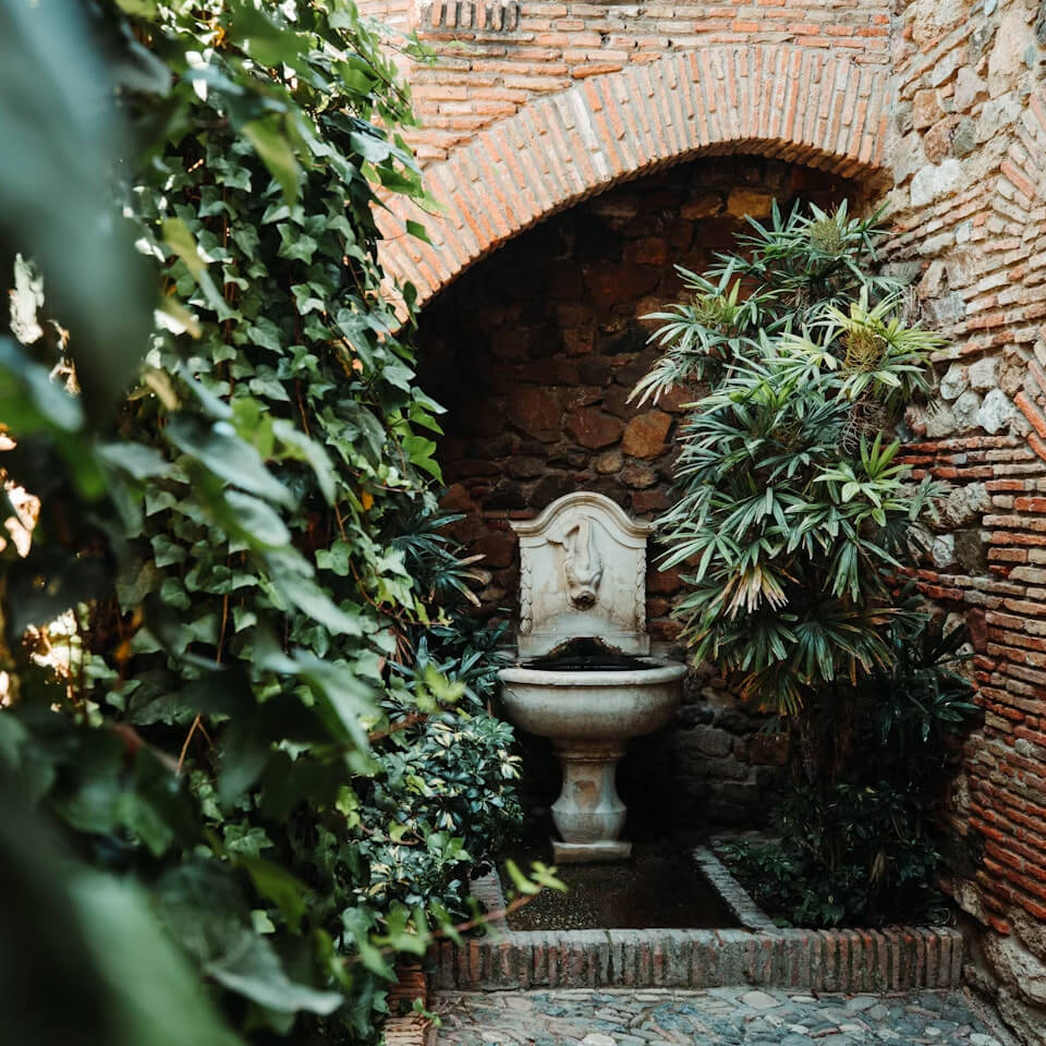A courtyard within the Alcazaba of Málaga