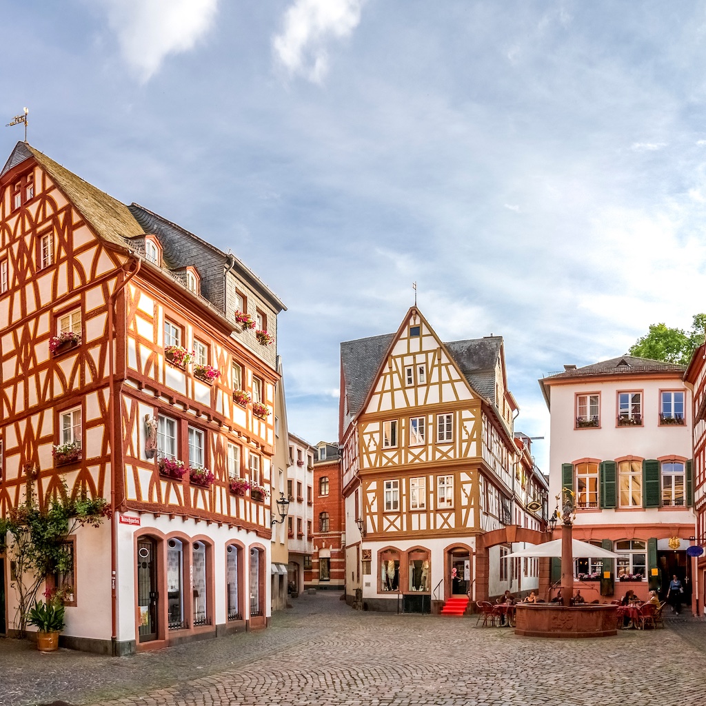 The half-timbered houses in Kirschgarten, Mainz