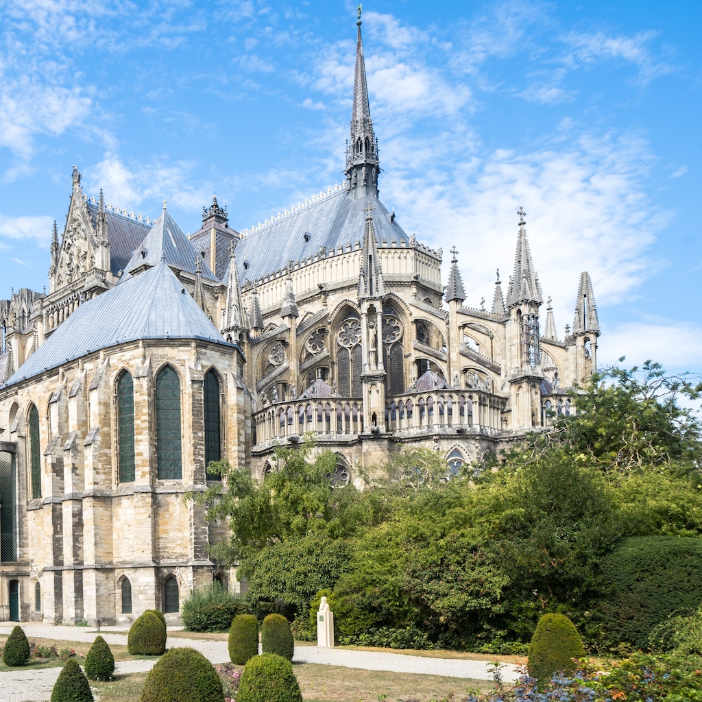 The view over the apse of the Notre Dame Cathedral in Reims